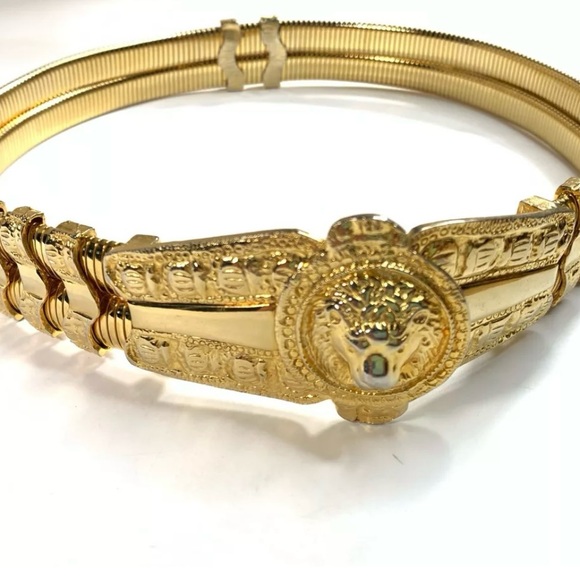 Judith Leiber Accessories - Beautiful Vintage Judith Leiber Gold Tone LION STRETCH BELT